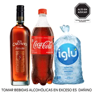 Pack (1 Ron Cartavio Selecto x 750 Ml + 1 Coca Cola x 1 Lt + Hielo 1.5 Kg)