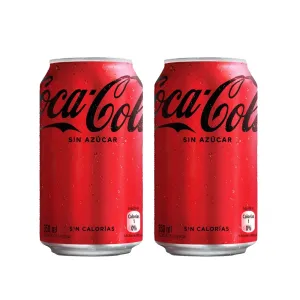 Pack (2 Coca Cola Sin Azucar Lata 350 Ml)
