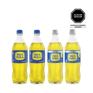 Pack (2 Inca Kola x 1 Lt + 2 Inca Kola Sin Azúcar Pet x 1 Lt)